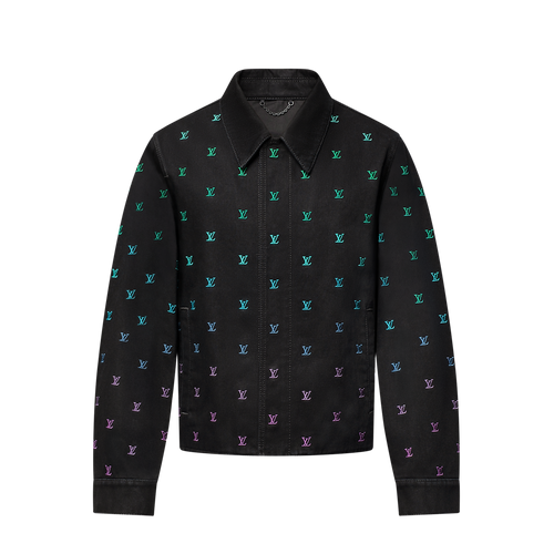 Blouson sportswear brodé LV Blason Gradient en denim