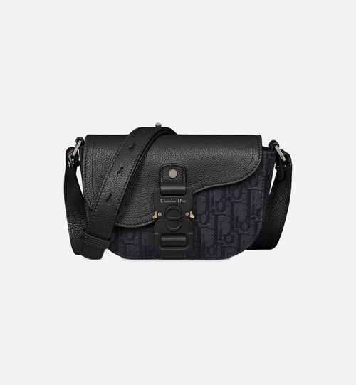 Mini sac Messenger Ă rabat Saddle Noir